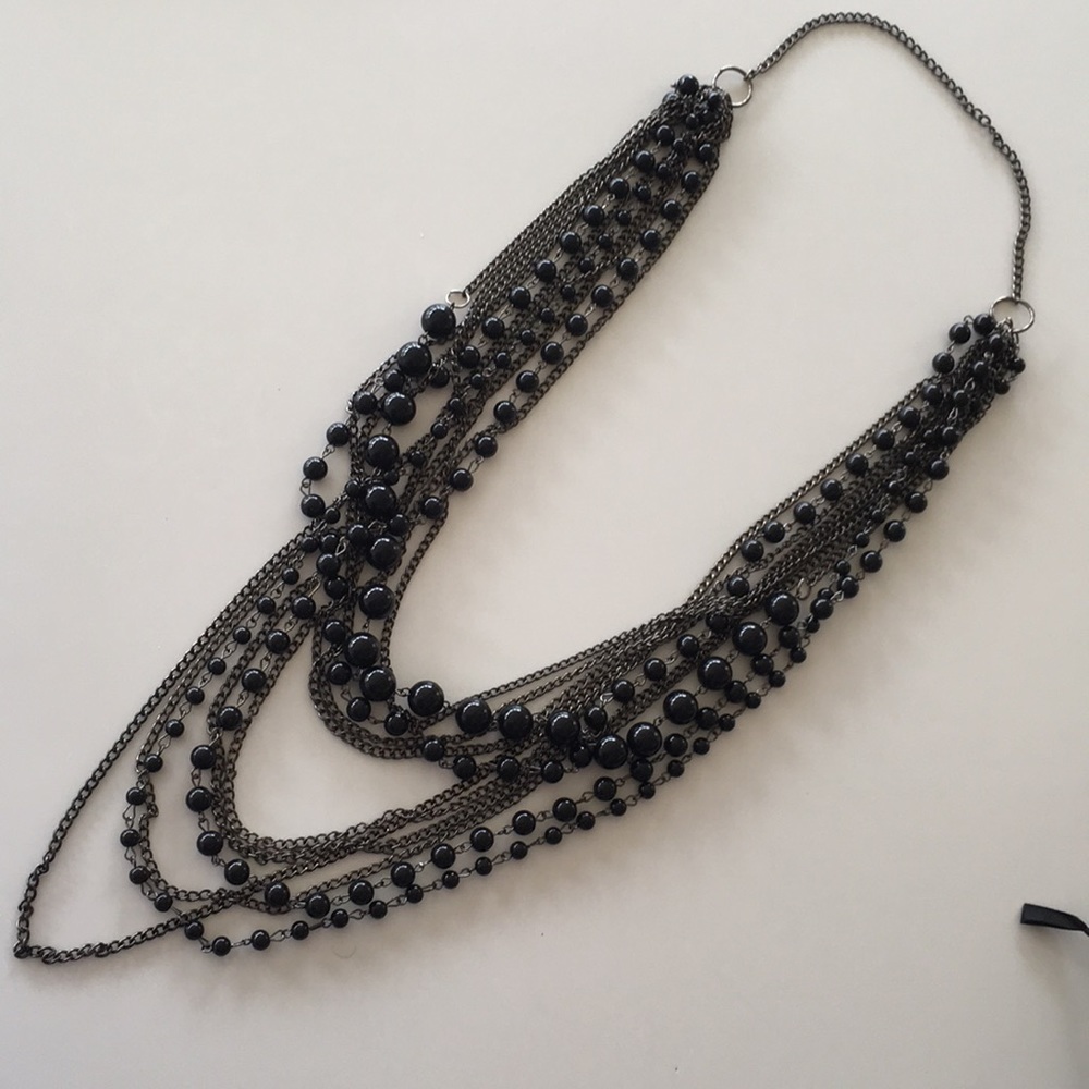 Black Long necklace with bag!